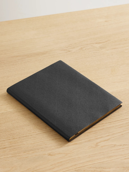  Smythson Smythson - Portobello Textured-leather Notebook - Black 
