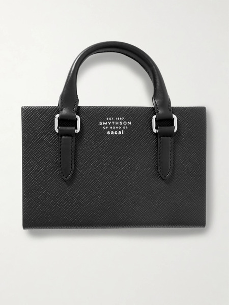  Smythson Smythson - + Sacai Chelsea Textured-leather Notebook - Black 