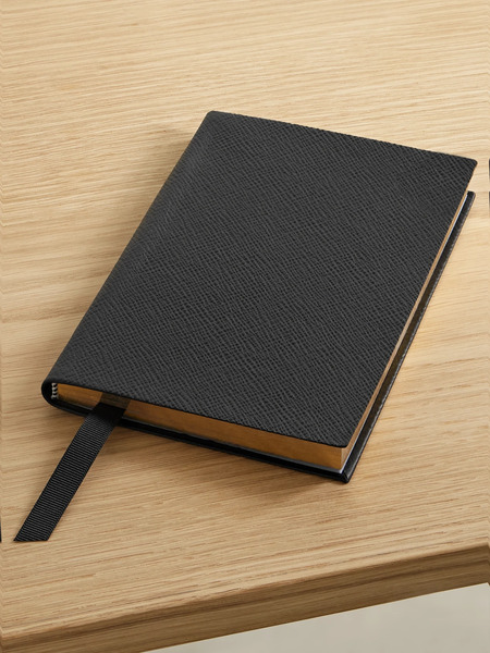  Smythson Smythson - Soho Panama Textured-leather Notebook - Black 