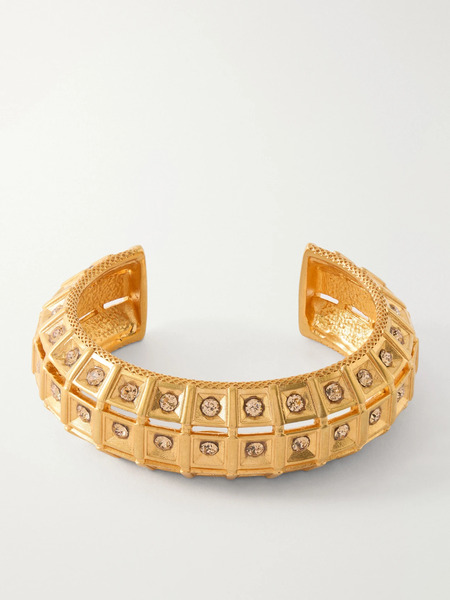  Sonia Petroff Sonia Petroff - Lobster Vibe Gold-plated Crystal Cuff - One Size 