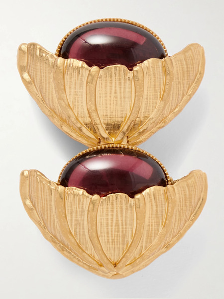  Sonia Petroff Sonia Petroff - Retro Flower Gold-plated Crystal Brooch - Pink 