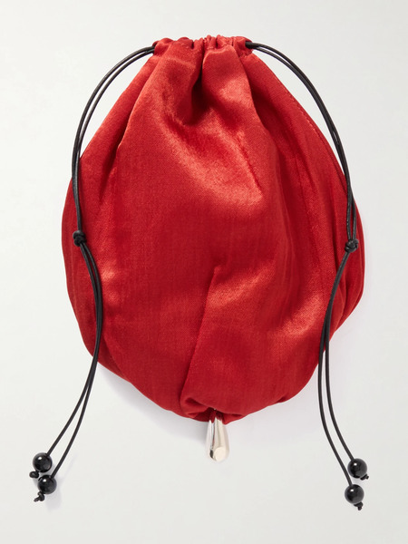  Sophie Buhai Sophie Buhai - Teardrop Embellished Satin Drawstring Pouch - Red 