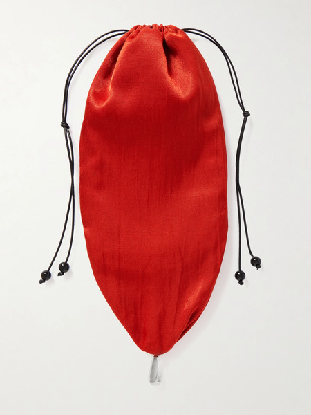  Sophie Buhai Sophie Buhai - Teardrop Embellished Satin Drawstring Pouch - Red 