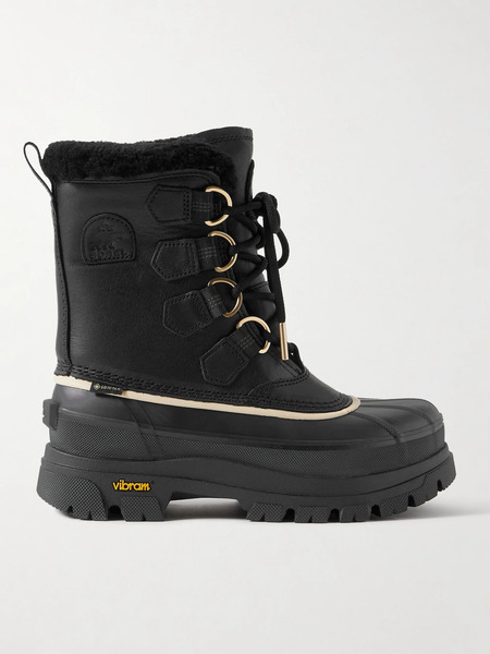  Sorel Sorel - Caribou Horizon™ Fleece-trimmed Gore-tex™ Ankle Boots - Black 