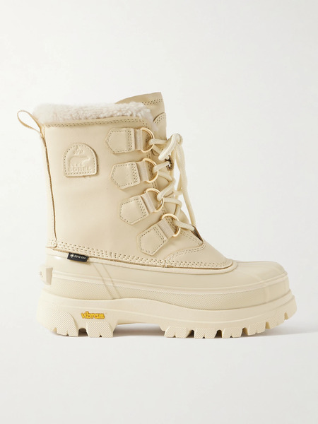  Sorel Sorel - Caribou Horizon™ Fleece-trimmed Gore-tex™ Ankle Boots - Cream 
