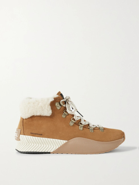  Sorel Sorel - Out 'n About Iii Conquest Faux Shearling-lined Suede Ankle Boots - Tan 