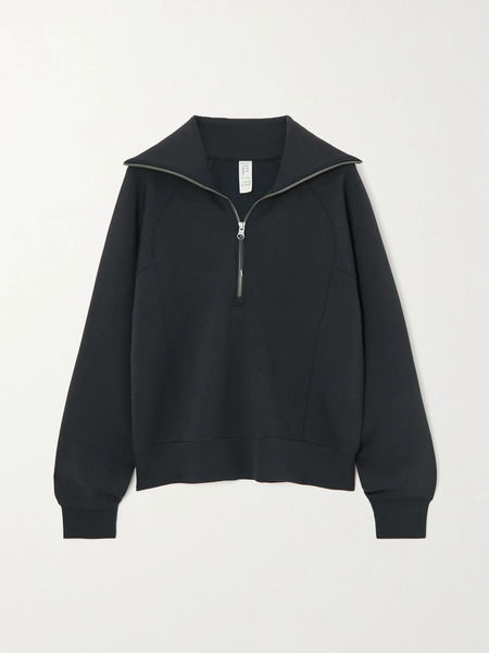 Spanx Spanx - Spanx® Airessentials Stretch-jersey Half-zip Sweatshirt - Black 