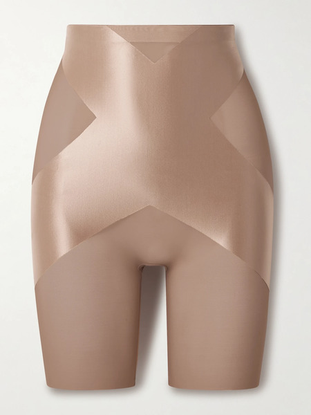  Spanx Spanx - Spanxshape™ Satin-x™ High-waisted Mid-thigh Shorts - Beige 