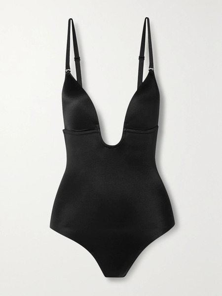  Spanx Spanx - Suit Your Fancy Stretch-jersey Thong Bodysuit - Black 