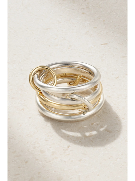  Spinelli Kilcollin Spinelli Kilcollin - Cancer Set Of Four 18-karat Gold And Sterling Silver Ring - 5 