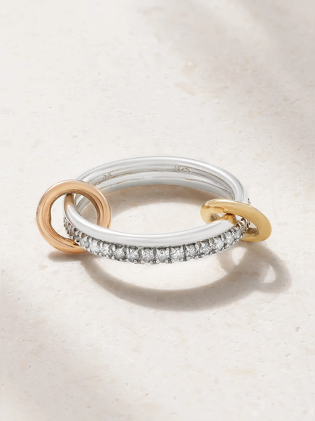  Spinelli Kilcollin Spinelli Kilcollin - Marigold Set Of Two Sterling Silver And 18-karat Yellow And Rose Gold Diamond Rings - 6 