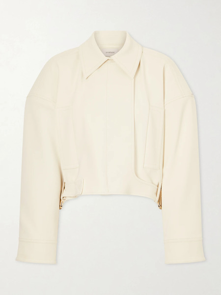  Sportmax Sportmax - Cropped Belted Woven Jacket - Ivory 