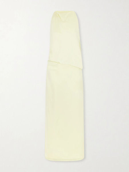  Sportmax Sportmax - Draped Satin Maxi Dress - Yellow 