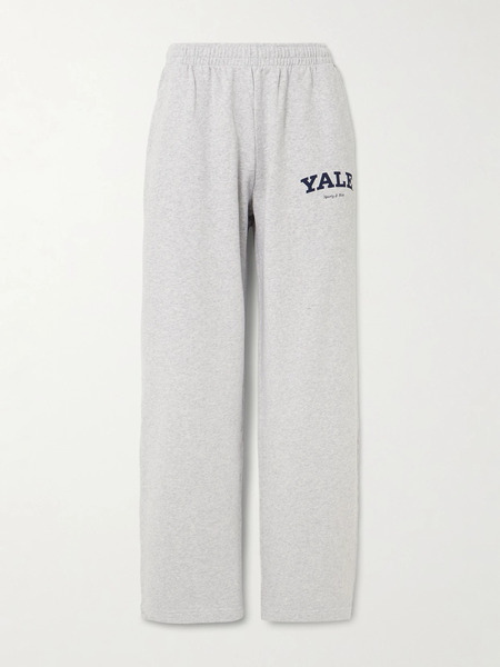  Sporty & Rich Sporty & Rich - Printed Cotton-jersey Track Pants - Gray 
