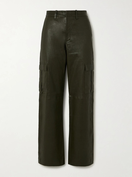  Sprwmn Sprwmn - Leather Wide-leg Cargo Pants - Green 