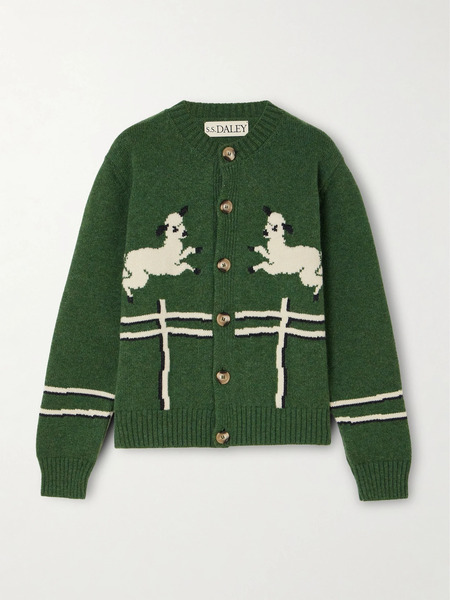  S.s. Daley S.s. Daley - Cyril Intarsia Wool Cardigan - Green 