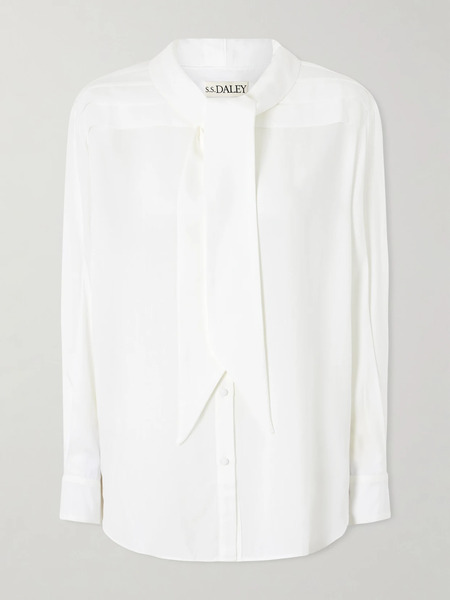  S.s. Daley S.s. Daley - Elspeth Pussy-bow Silk Shirt - Ecru 