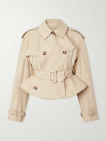  S.s. Daley S.s. Daley - Evelyn Leather-trimmed Cotton-blend Gabardine Jacket - Cream 