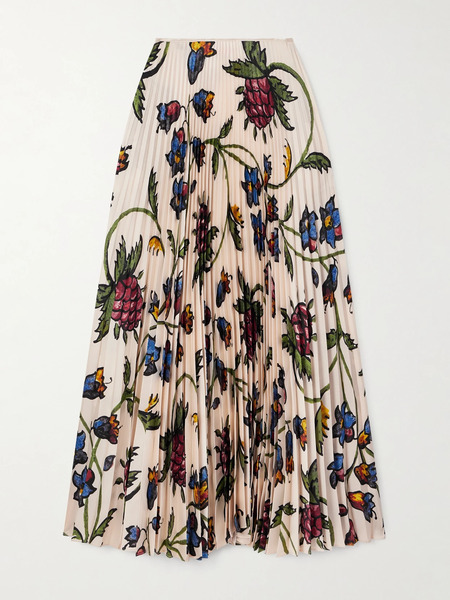  S.s. Daley S.s. Daley - Kate Pleated Floral-print Satin-twill Maxi Skirt - Pink 
