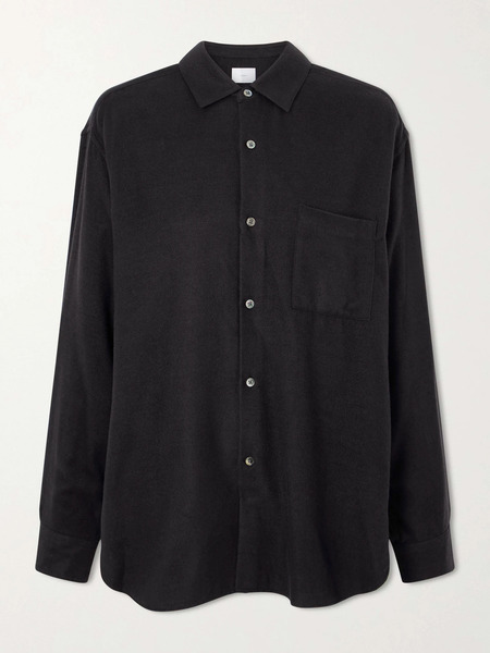  Ssstein Ssstein - Oversized Silk-blend Flannel Shirt - Black 