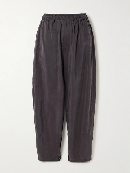  Ssstein Ssstein - Pleated Silk-blend Track Pants - Charcoal 