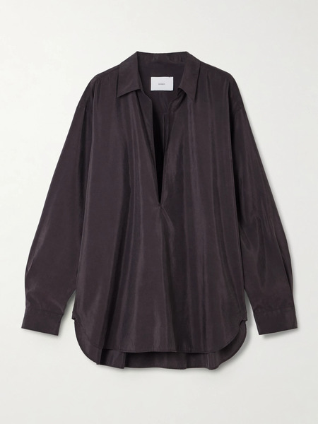  Ssstein Ssstein - Skipper Silk-blend Shirt - Charcoal 