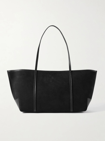  St. Agni St. Agni - Bateau Leather-trimmed Suede Tote - Black 