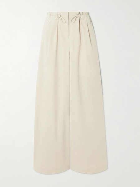  St. Agni St. Agni - Gathered Cotton-blend Wide-leg Pants - Cream 