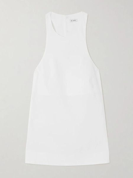  St. Agni St. Agni - Open-back Cotton-blend Poplin Tank - White 