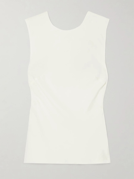 St. Agni St. Agni - Open-back Lenzing™ Lyocell And Ecovero™-blend Twill Top - White 