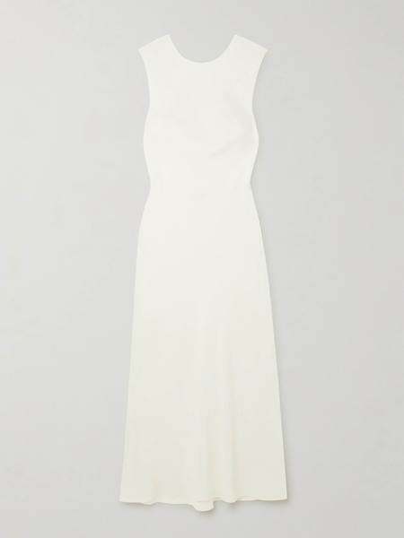  St. Agni St. Agni - Open-back Tencel™ Lyocell And Lenzing™ Ecovero™-blend Twill Maxi Dress - White 