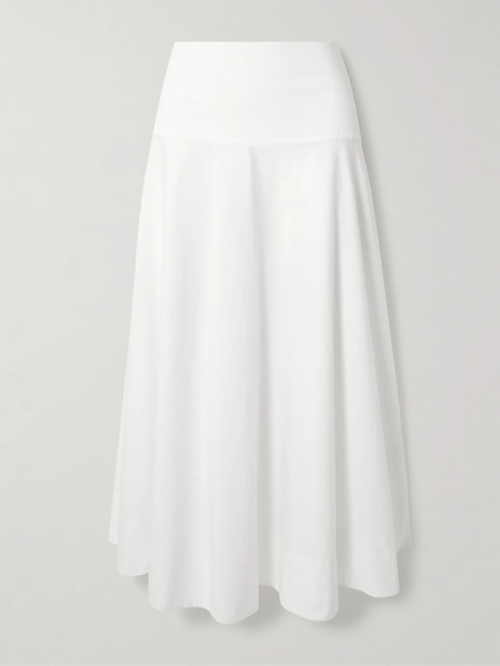  St. Agni St. Agni - Paneled Cotton-blend Maxi Skirt - White 