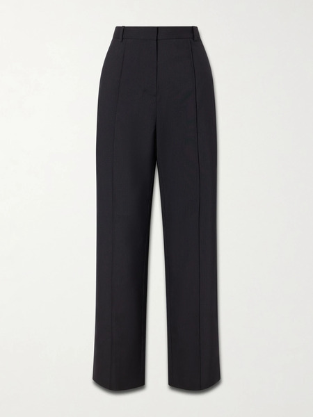  St. Agni St. Agni - Pleated Pinstriped Woven Wide-leg Pants - Black 