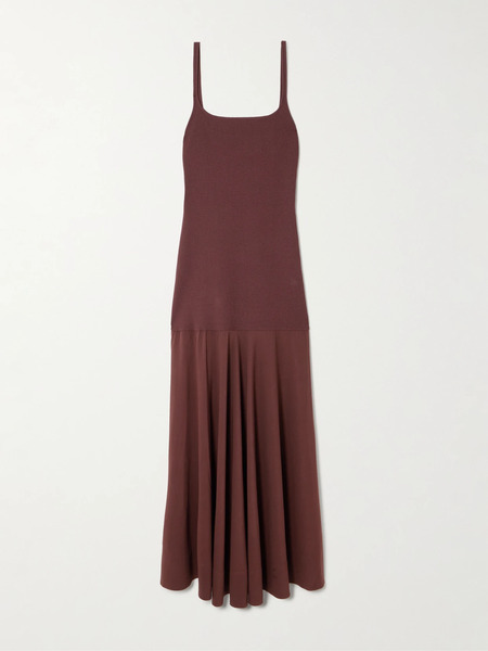  St. Agni St. Agni - Recycled Stretch-knit And Silk-blend Maxi Dress - Plum 