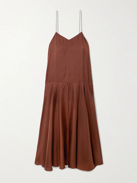  St. Agni St. Agni - Silk-twill Maxi Dress - Brick 
