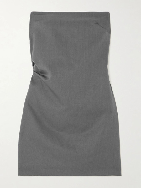  St. Agni St. Agni - Strapless Cutout Wool-blend Twill Mini Dress - Gray 