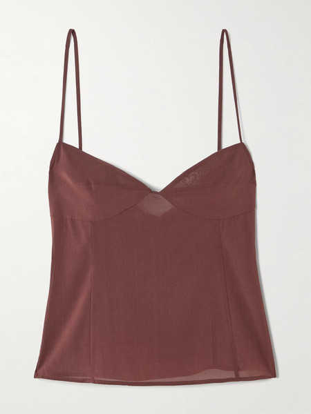  St. Agni St. Agni - Stretch-silk Organza Camisole - Plum 