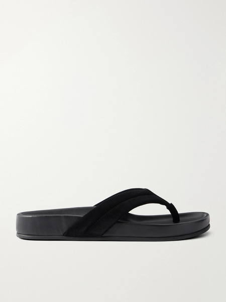  St. Agni St. Agni - Suede Platform Thong Sandals - Black 