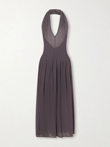  St. Agni St. Agni - Tencel™ Lyocell Halterneck Midi Dress - Charcoal 