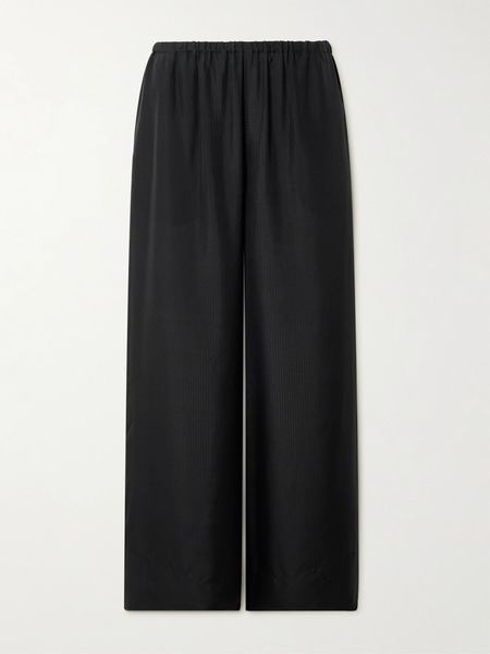  St. Agni St. Agni - Textured-silk Wide-leg Pants - Black 