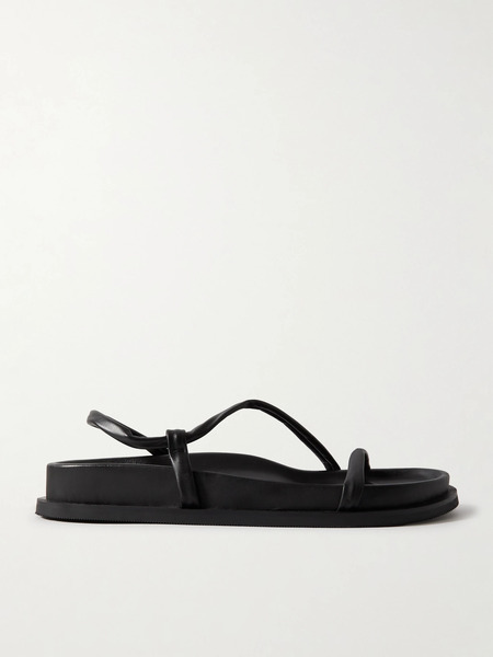  St. Agni St. Agni - Twist Leather Slingback Sandals - Black 