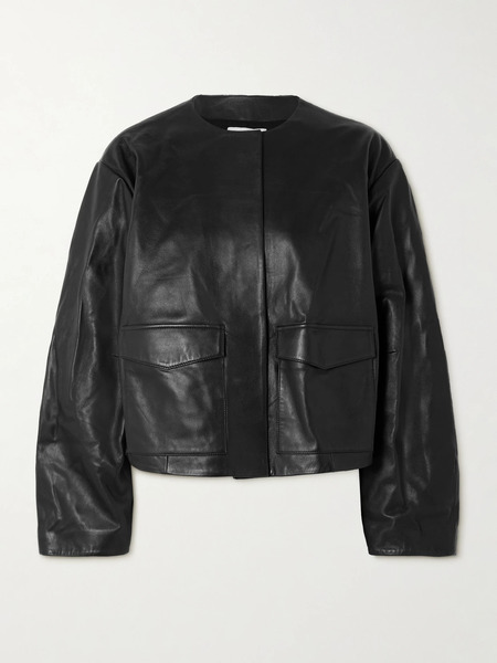  St. Agni St. Agni - Utility Cocoon Leather Jacket - Black 