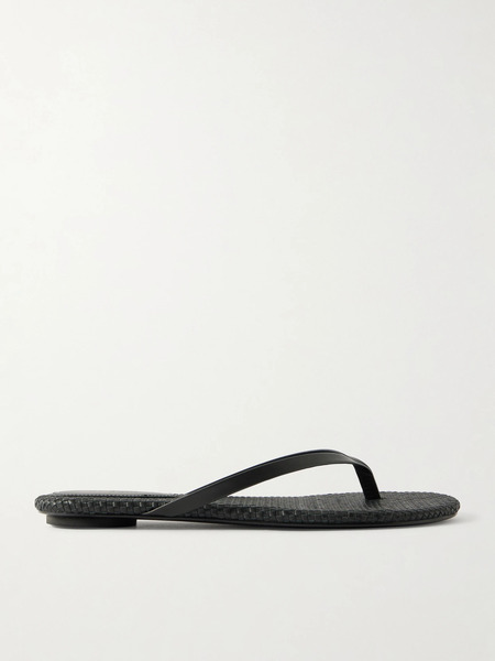  St. Agni St. Agni - Woven Leather Flip Flops - Black 