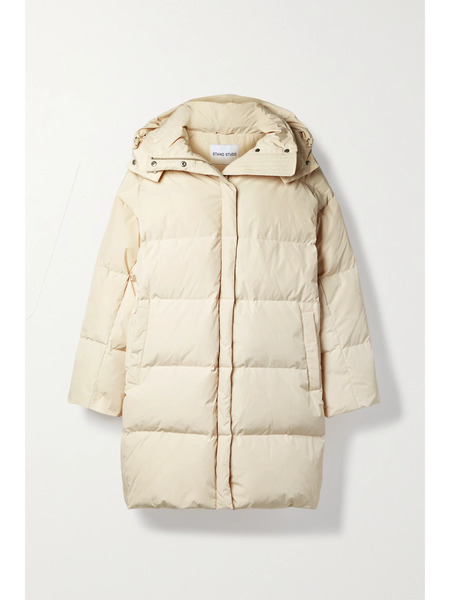  Stand Studio Stand Studio - Lyla Hooded Quilted Shell Recycled Down Coat - Off-white 