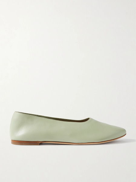  Staud Staud - Alba Leather Ballet Flats - Light Green 