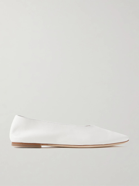  Staud Staud - Alba Leather Ballet Flats - White 