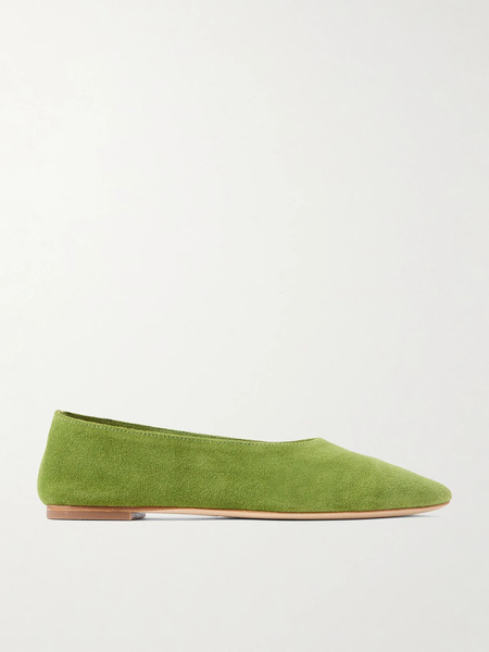  Staud Staud - Alba Suede Ballet Flats - Green 
