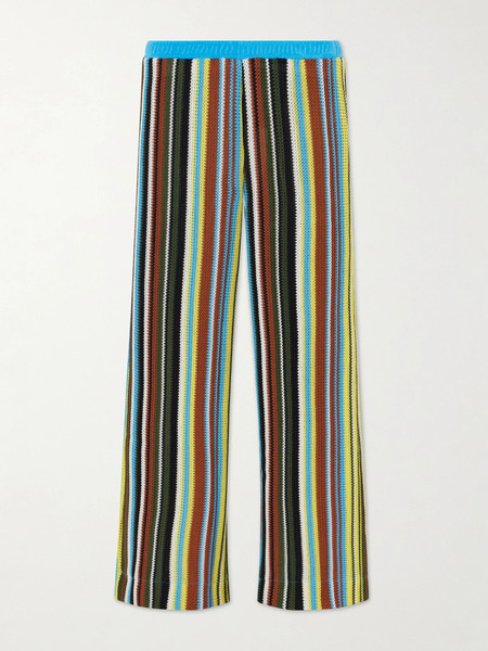  Staud Staud - Ali Striped Knitted Straight-leg Pants - Multi 