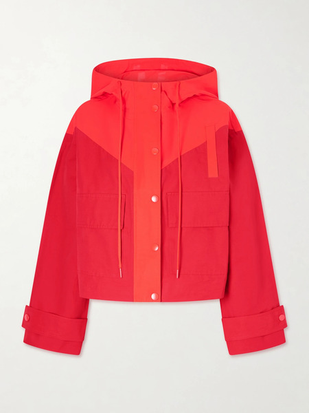  Staud Staud - Alta Hooded Two-tone Cotton-blend Jacket - Red 