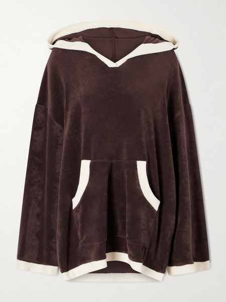  Staud Staud - Anona Hooded Cotton-blend Terry Coverup - Brown 